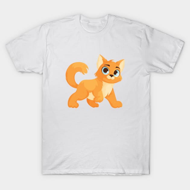 Adorable Fluffy Orange Kitten T-Shirt by Javvani